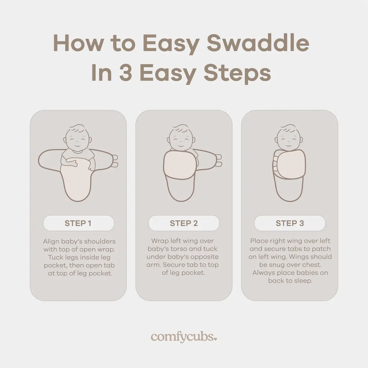Comfy Cubs Baby Swaddle Blanket Small | Breathable 100% Cotton, Adjustable, 3-Pack Pink - view 6