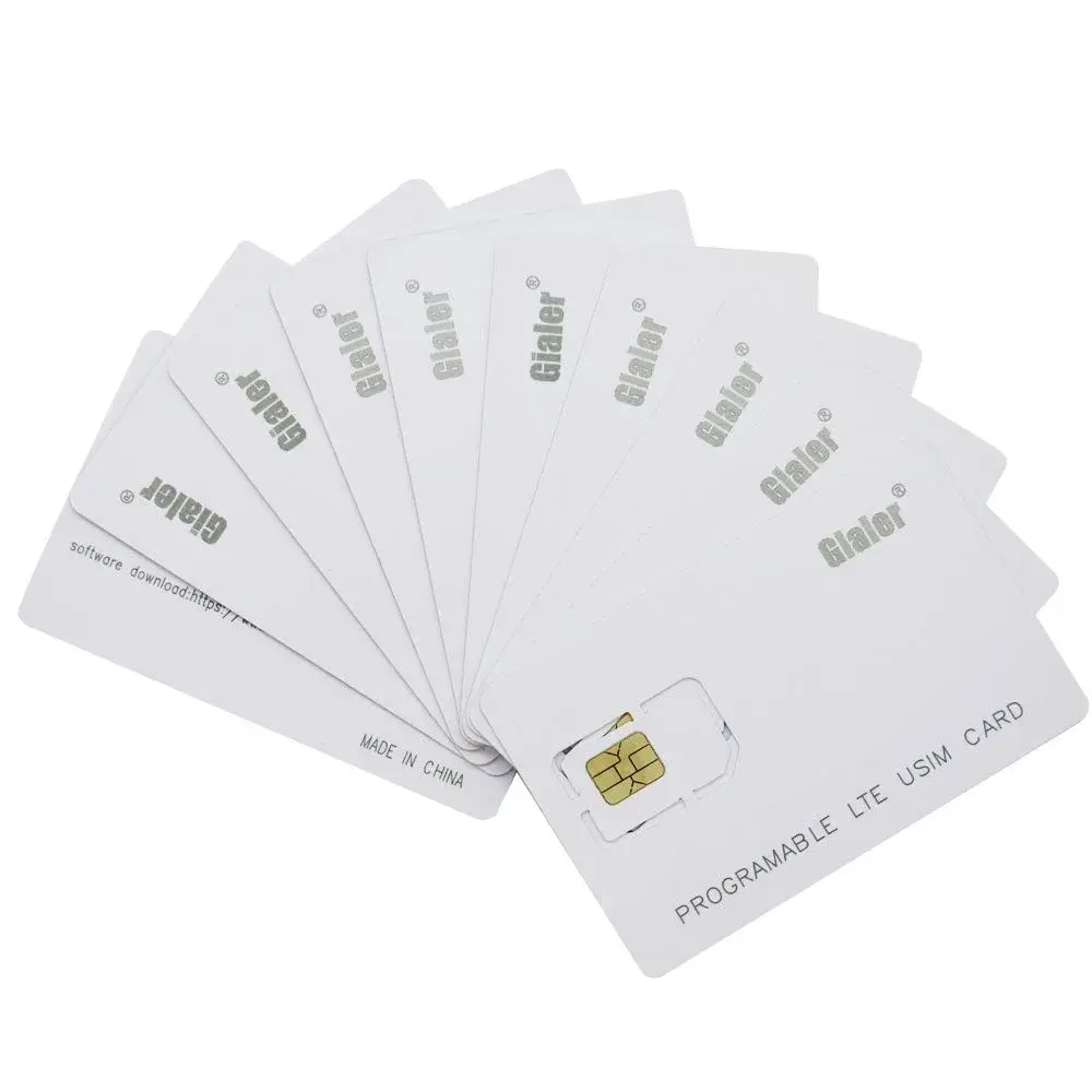 Gialer Programmable SIM Card 100-Pack | 4G LTE WCDMA GSM Nano Micro Standard - main product image