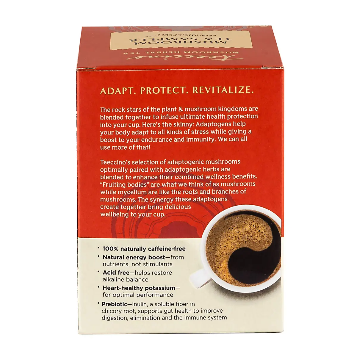 Teeccino Mushroom Herbal Tea - Mushroom Adaptogen Tea Sampler - 12 Tea Bags | Support Your Health with Mushrooms & Adaptogenic Herbs - view 7