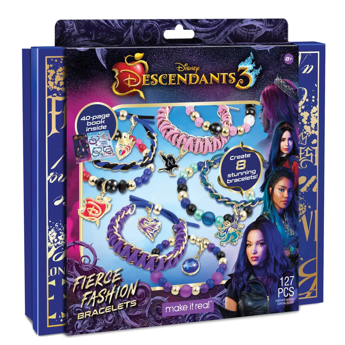 Make It Real Disney Descendants 3 Fierce Fashion Jewelry Kit | DIY Bead & Charm Bracelet Making Set, Includes Supplies, Beads, Charms, Descendants Book - Create 8 Bracelets, for Ages 8 - main product image