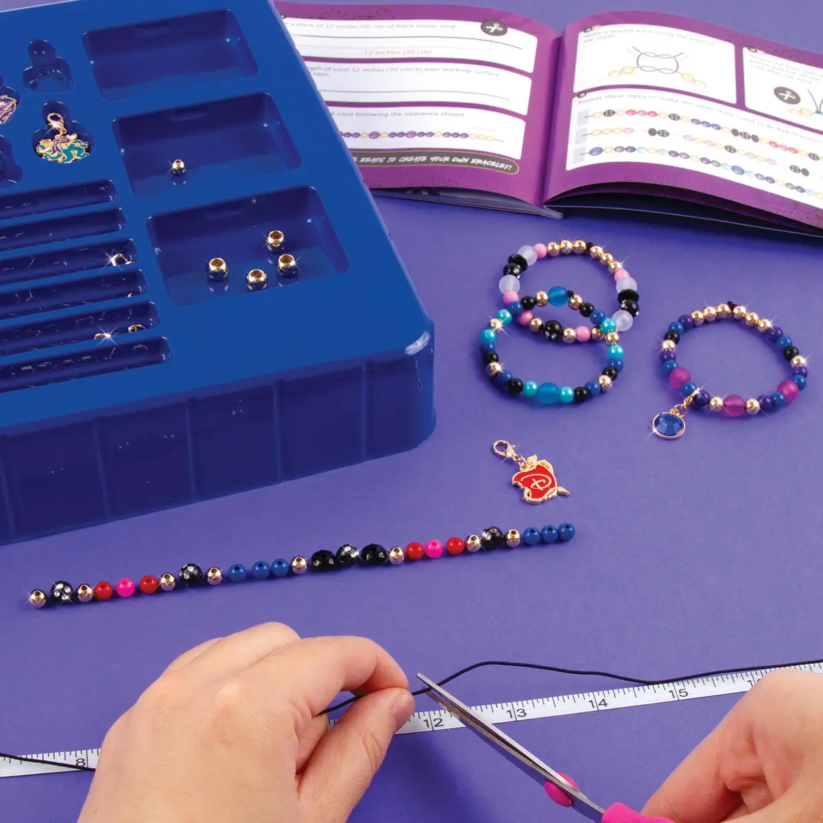 Make It Real Disney Descendants 3 Fierce Fashion Jewelry Kit | DIY Bead & Charm Bracelet Making Set, Includes Supplies, Beads, Charms, Descendants Book - Create 8 Bracelets, for Ages 8 - view 2