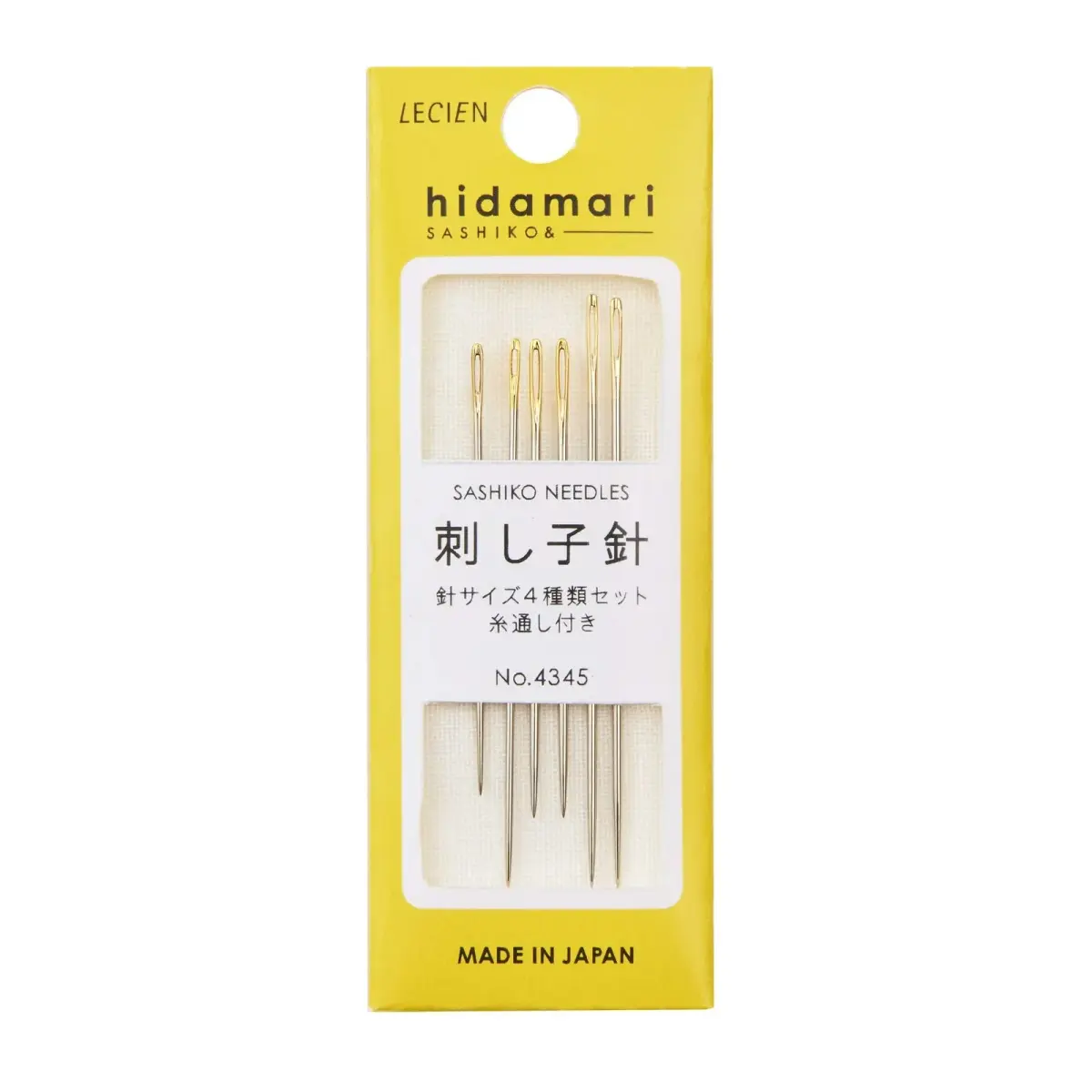 JimysCo Sashiko Needles - Lecien Japan 10 cm (3.93 in) | Set of 6 Metal Needles - main product image
