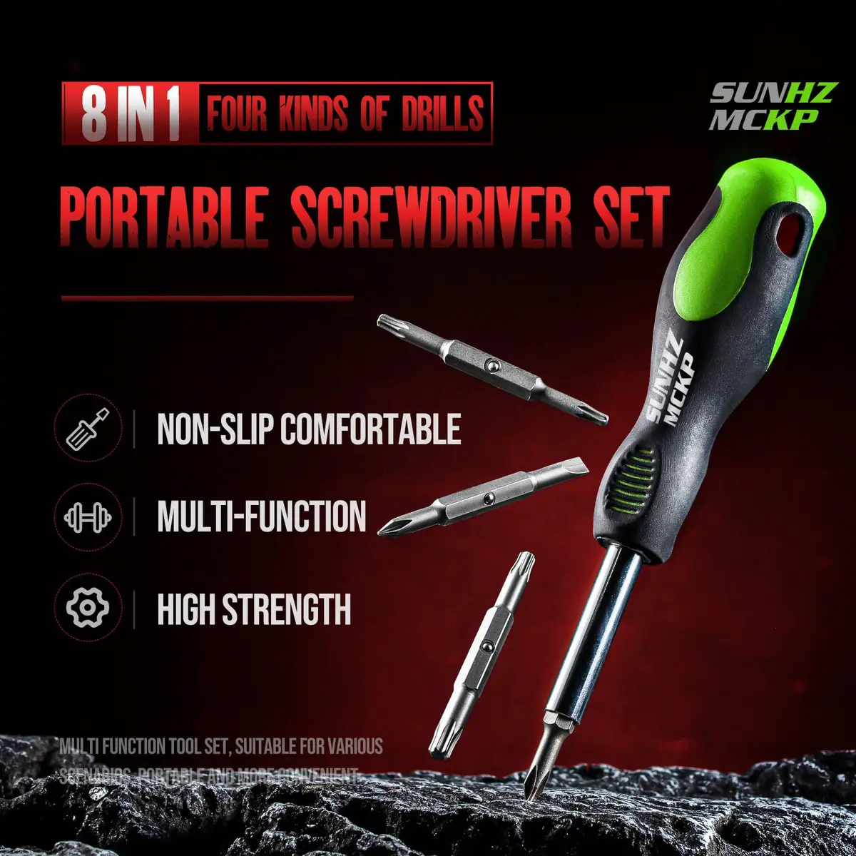 SUNHZ MCKP 8-in-1 Multi-Purpose Screwdriver Set with Magnetic Bits | Ergonomic Grip & High-Strength Steel - view 2