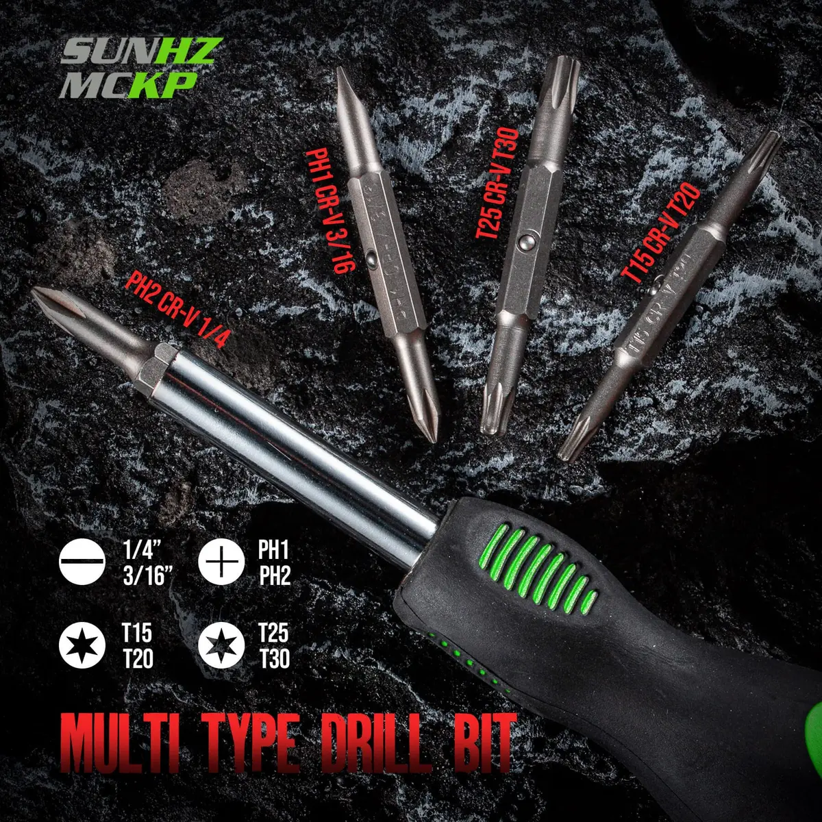 SUNHZ MCKP 8-in-1 Multi-Purpose Screwdriver Set with Magnetic Bits | Ergonomic Grip & High-Strength Steel - view 3