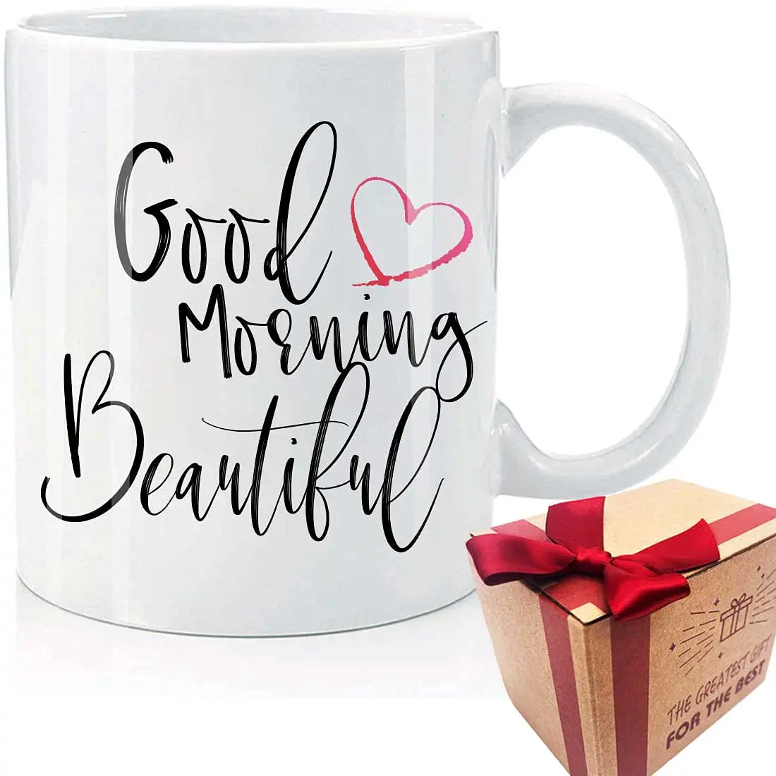 CHIEN-CHI LILI Good Morning Beautiful Coffee Mug 11oz | Sarcastic Gift for Women, Microwave & Dishwasher Safe - main product image