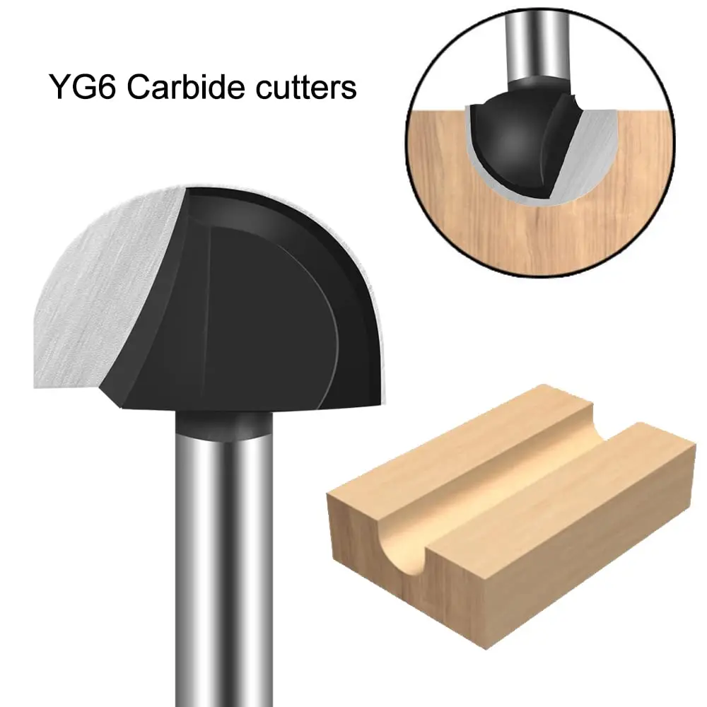 ASNOMY 6pcs Core Box Router Bit Set 1/4" Shank, 1/4"-7/8" Cutting Diameter | Precision Woodworking Tools - view 5