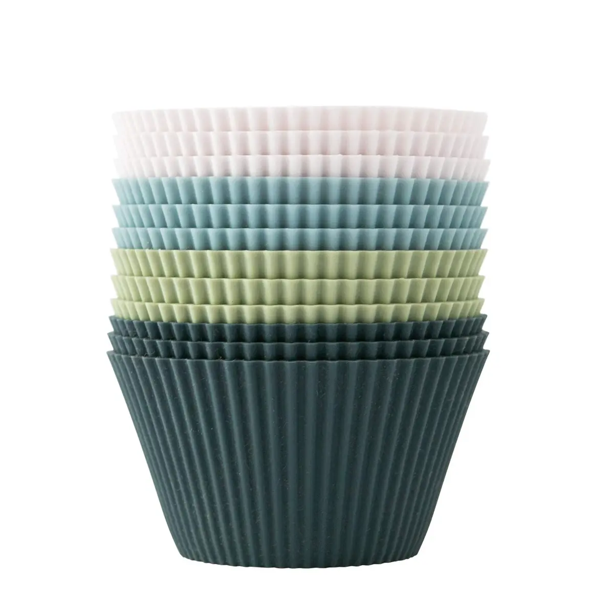 The Silicone Kitchen Jumbo Silicone Baking Cups 3.5in Diameter x 2in Height (12 Pack) | Reusable, Non-Toxic, BPA Free - main product image