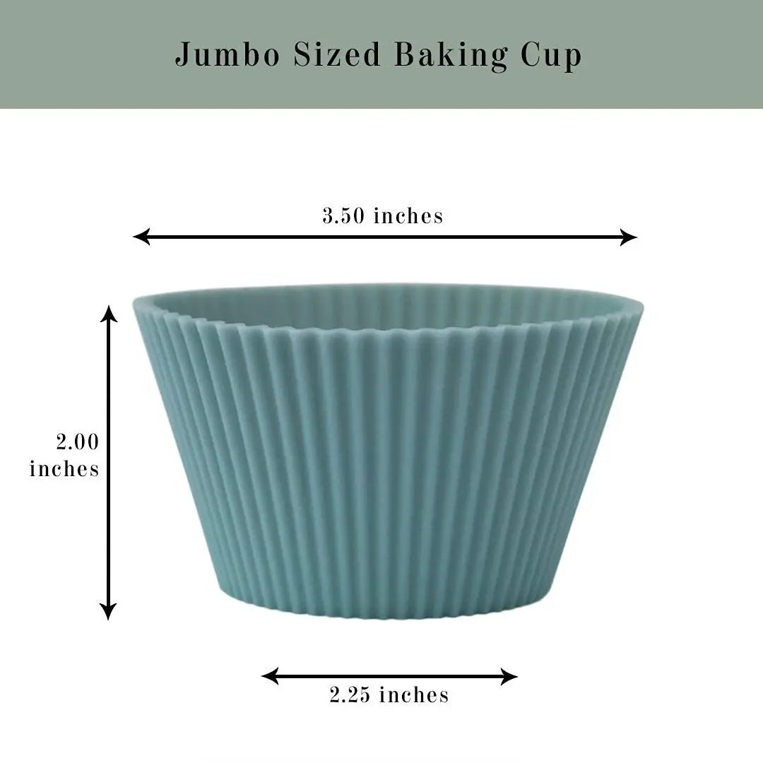 The Silicone Kitchen Jumbo Silicone Baking Cups 3.5in Diameter x 2in Height (12 Pack) | Reusable, Non-Toxic, BPA Free - view 6