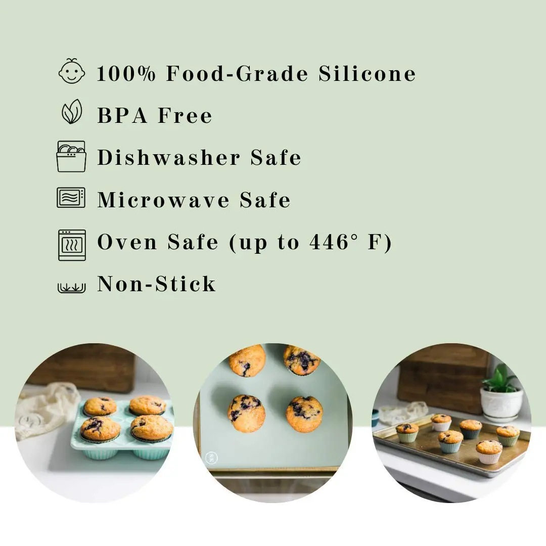 The Silicone Kitchen Reusable Silicone Baking Cups Regular Size 24 Pack | BPA-Free Food-Grade Silicone Muffin Liners for Cupcakes, Baking, Snacks - view 9