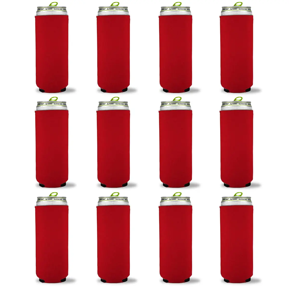 Kropsis Red 12 oz Beverage Insulator | Slim Can Cooler Sleeve for 12 oz Cans - main product image
