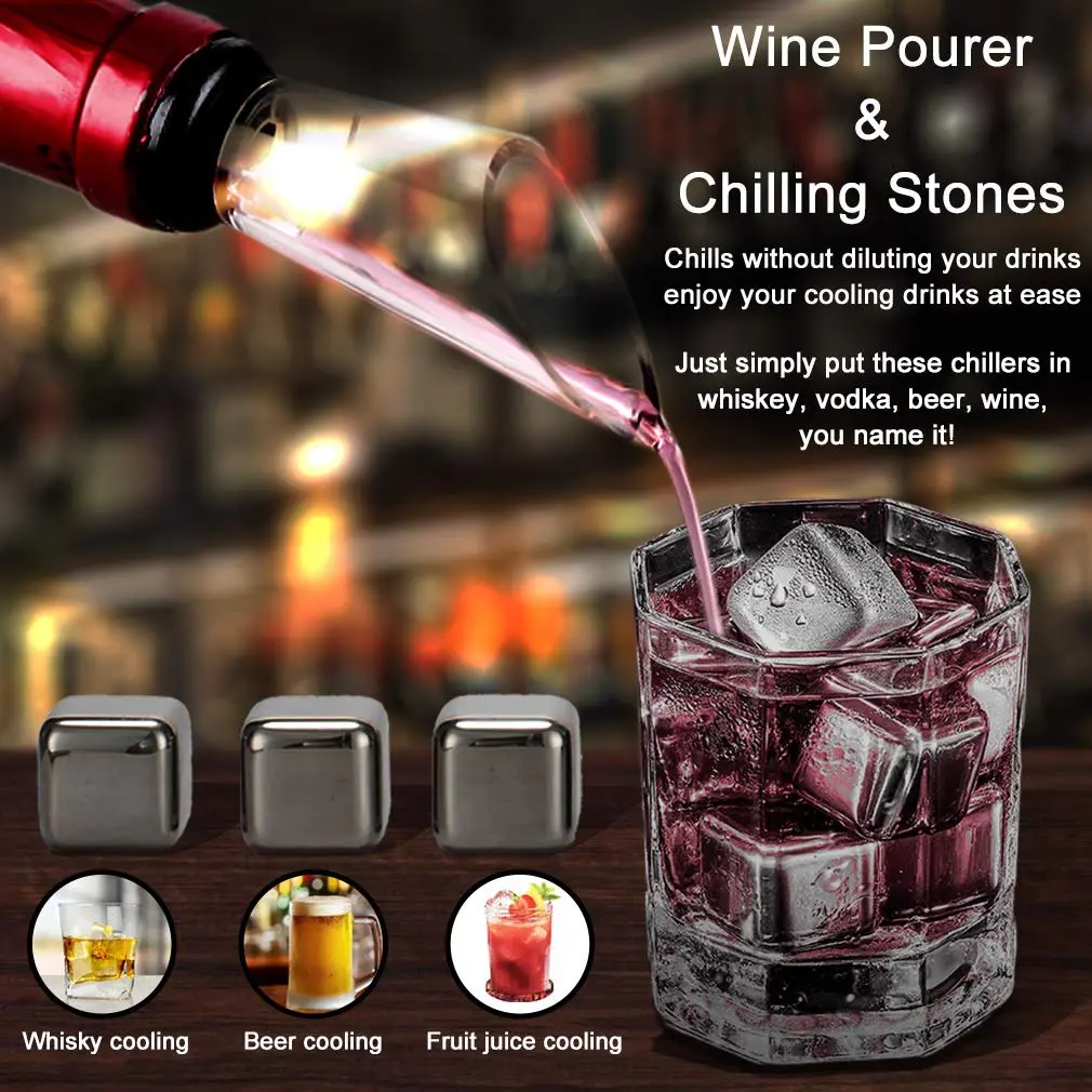 Pinkswan Electric Wine Opener Gift Set with Whiskey Stones | Effortless Corkscrew & Accessories - view 6