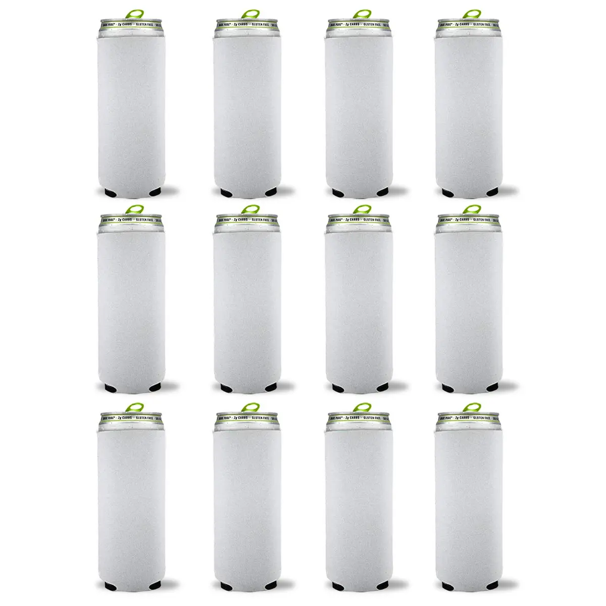 Kropsis White 12 oz Beverage Insulator | Customizable Slim Can Cooler Sleeve (70-120c) - main product image