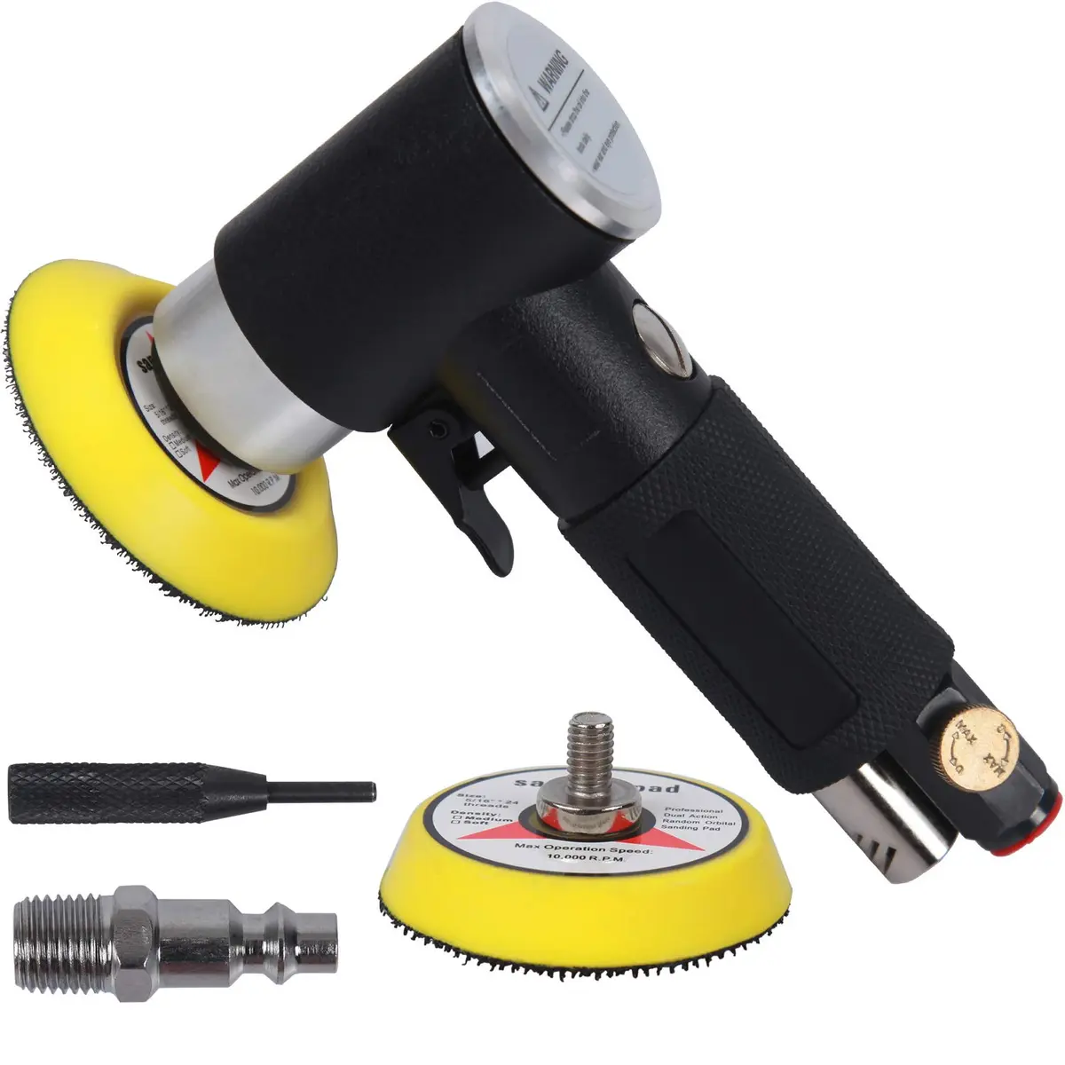 YELWAY 2" and 3" Random Orbital Air Mini Sander | 15,000 RPM Pneumatic Dual Action Polisher - main product image