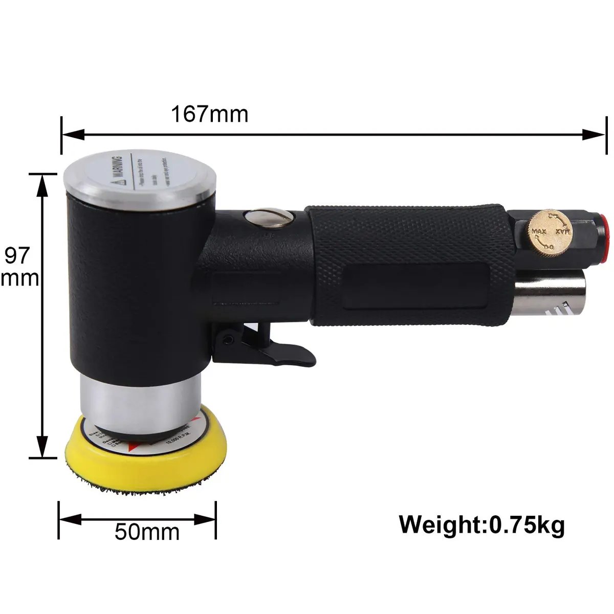 YELWAY 2" and 3" Random Orbital Air Mini Sander | 15,000 RPM Pneumatic Dual Action Polisher - view 3