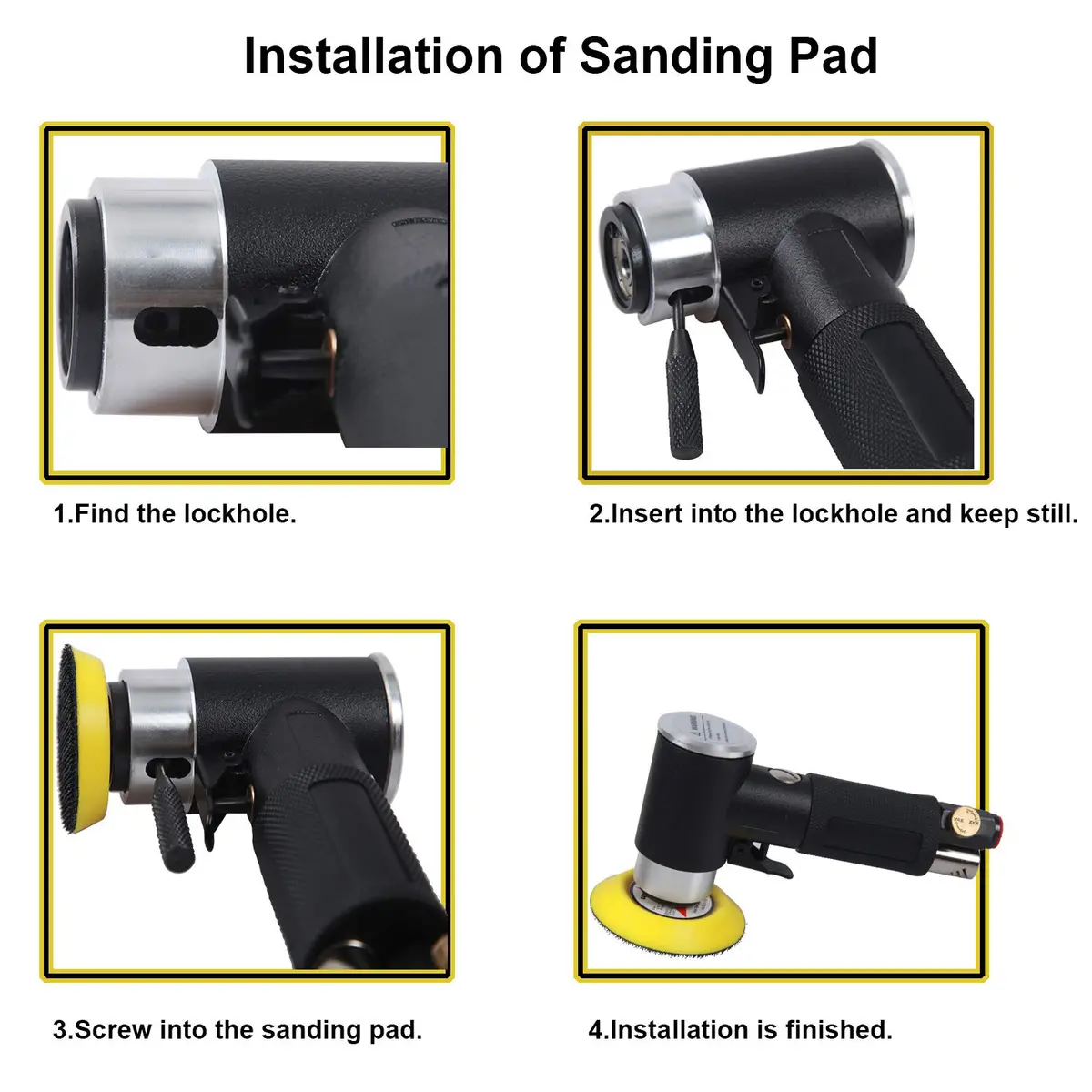 YELWAY 2" and 3" Random Orbital Air Mini Sander | 15,000 RPM Pneumatic Dual Action Polisher - view 4