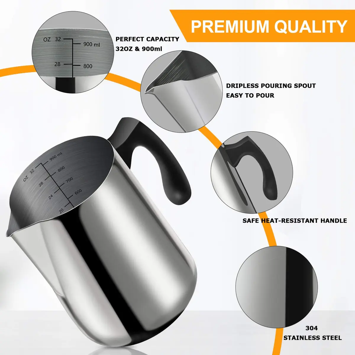 BBAXI 900ml (32oz) Stainless Steel Candle Pouring Pot with Dripless Spout | Ideal for DIY Candle Making - view 4