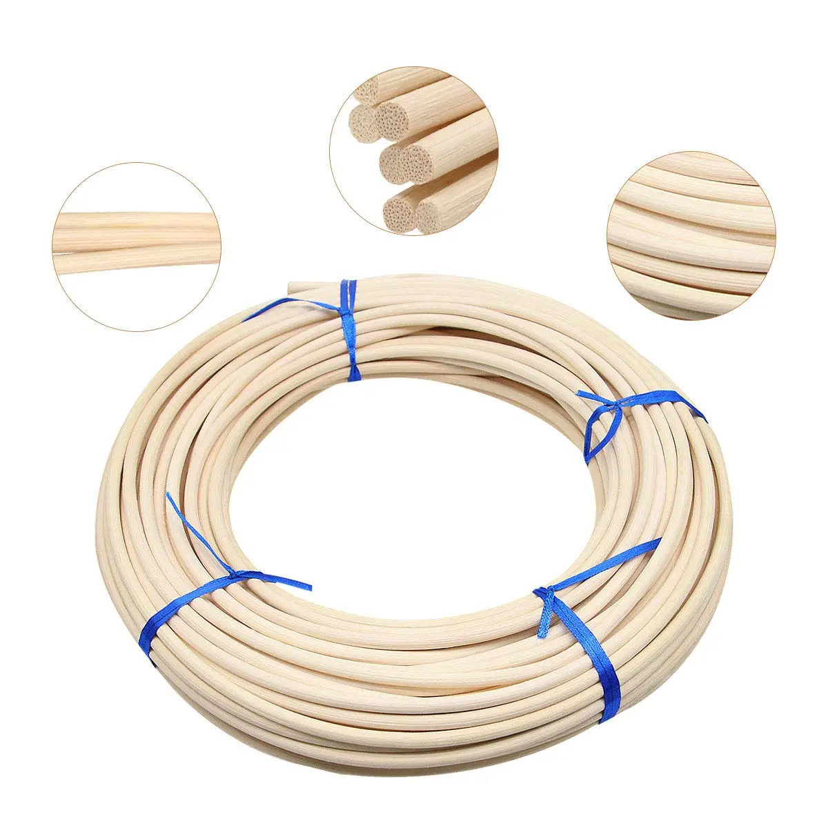 KEILEOHO #8 Reed Spline 65 Feet x 3/16 Inch Cane Webbing for Weaving, Chair Repair & Crafts - view 2