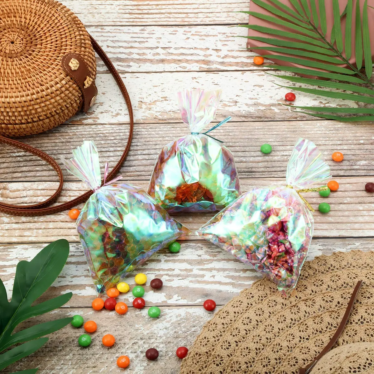Shappy Iridescent Cellophane Bags 5 x 7 Inch | Holographic Gift Wrap for Parties - view 7