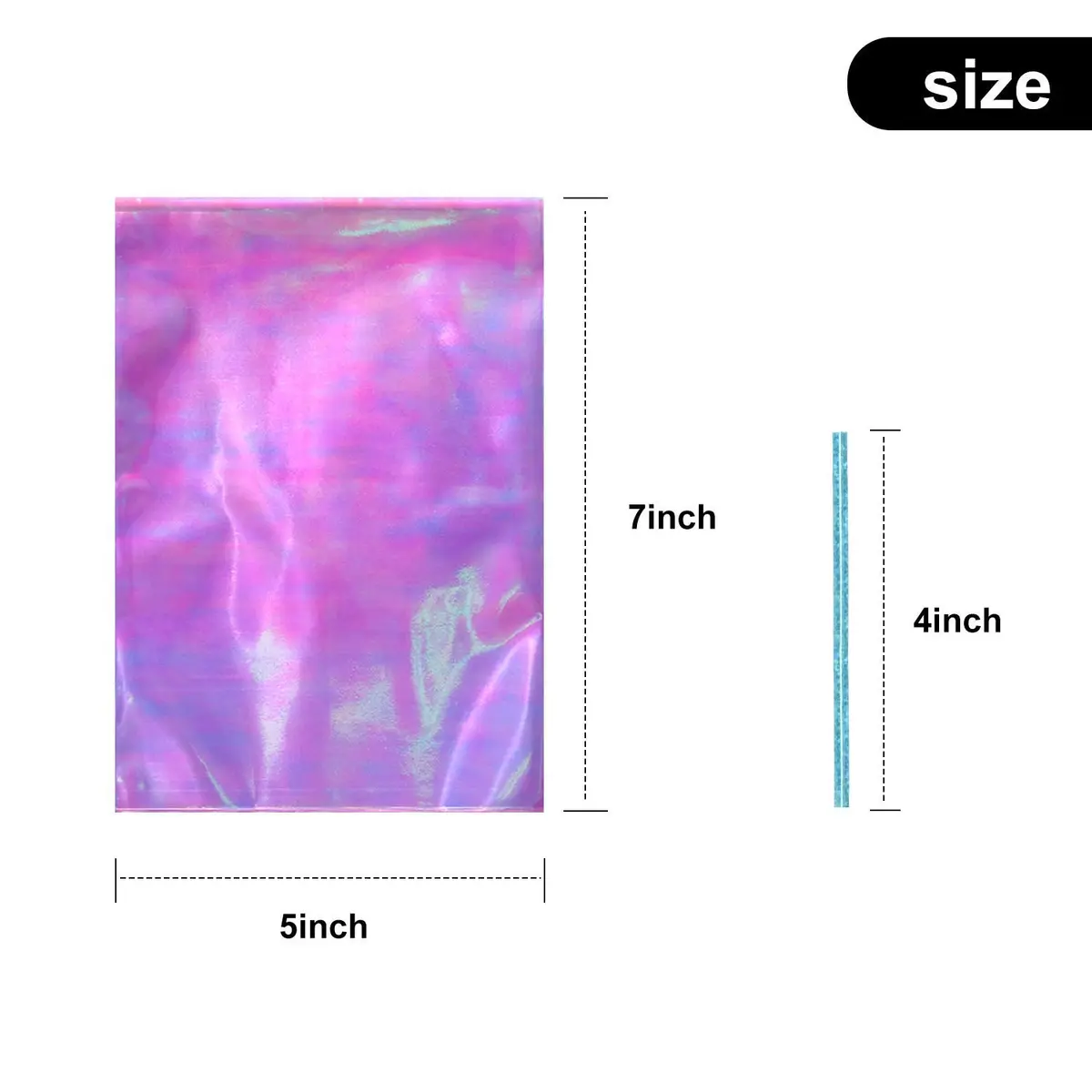 Shappy Iridescent Cellophane Bags 5 x 7 Inch | Holographic Gift Wrap for Parties - view 2