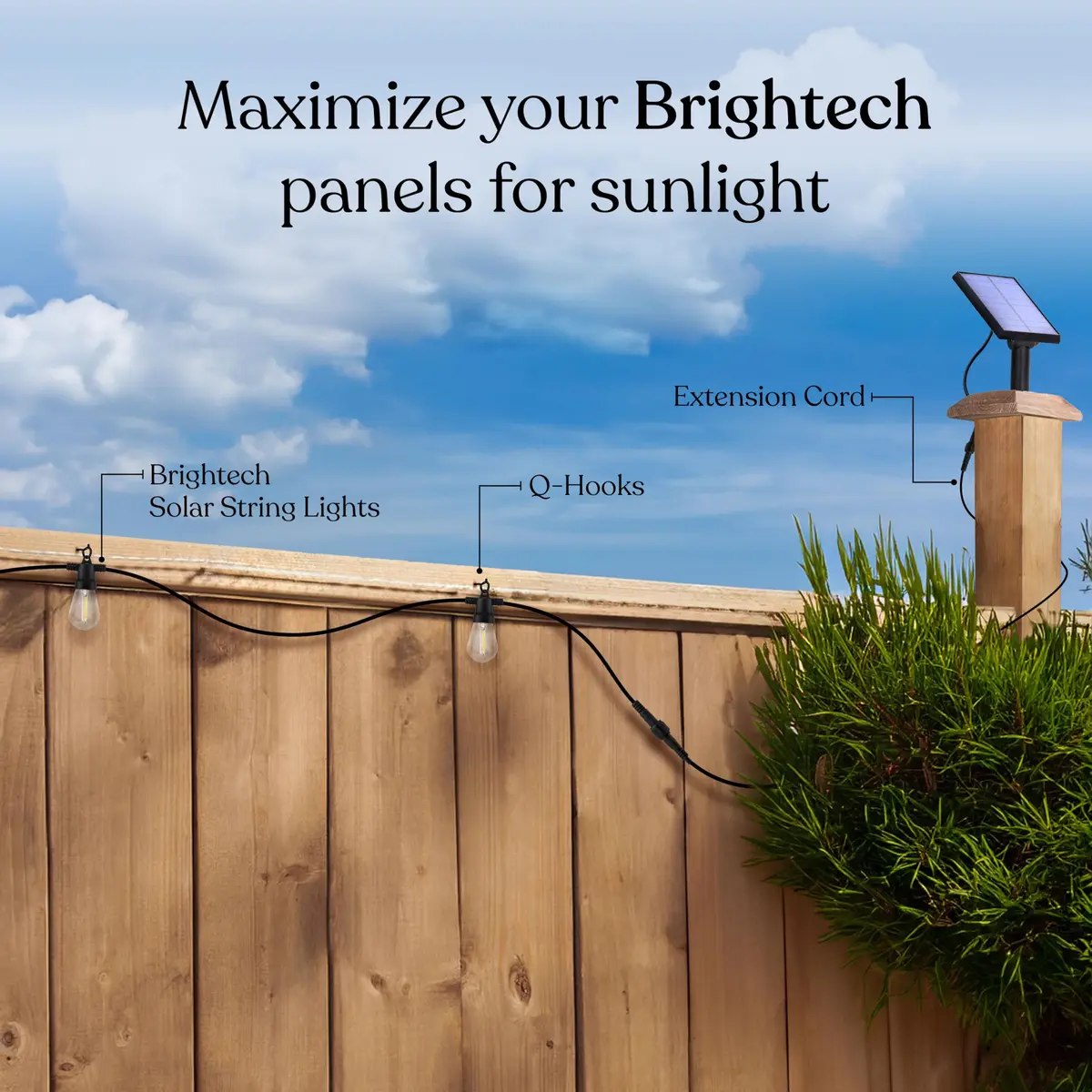 Brightech Ambience Pro Waterproof Extension Cable for Solar String Lights | 6 Ft Rugged, Reliable Outdoor Cord - view 2