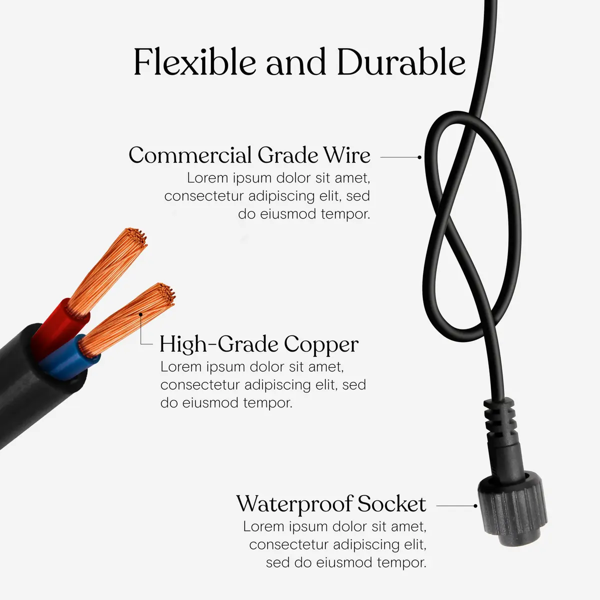 Brightech Ambience Pro Waterproof Extension Cable for Solar String Lights | 6 Ft Rugged, Reliable Outdoor Cord - view 3