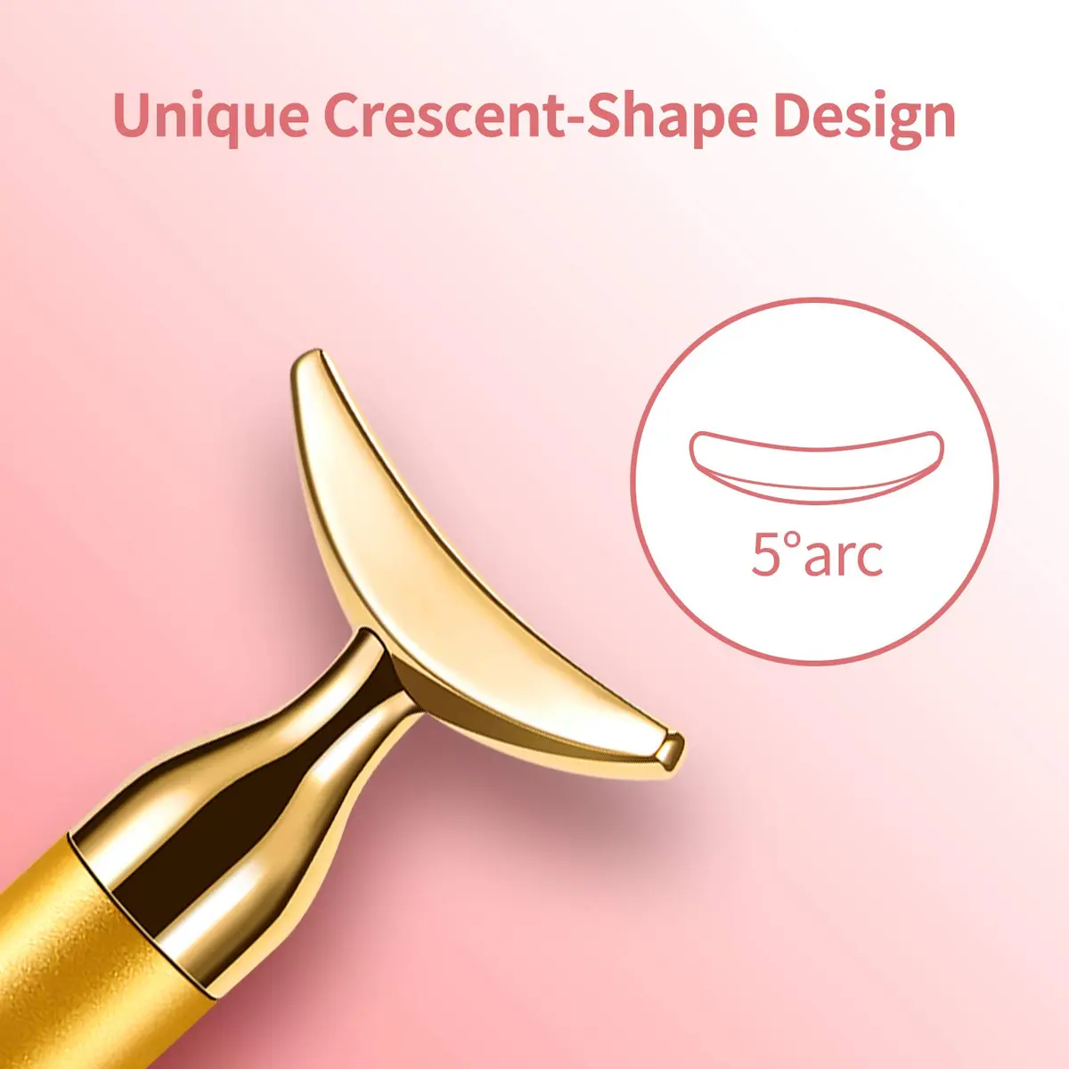 DANGSHAN 2-in-1 Electric Face Massager 24k Golden Face Roller, 3D & Crescent Shape | Skin Rejuvenation Tool - view 3