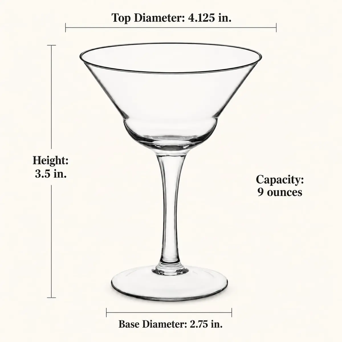 HISTORY COMPANY Jack London Five O'Clock Double Martini Glass Set | 278ml (9.4 Fl Oz) Capacity - view 3