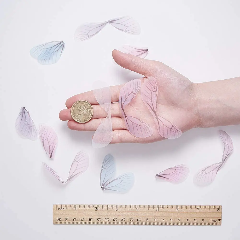 SUNNYCLUE 100Pcs Dragonfly Wing Charms 82mm x 25.5mm | Organza Charms for Jewelry Making - view 3