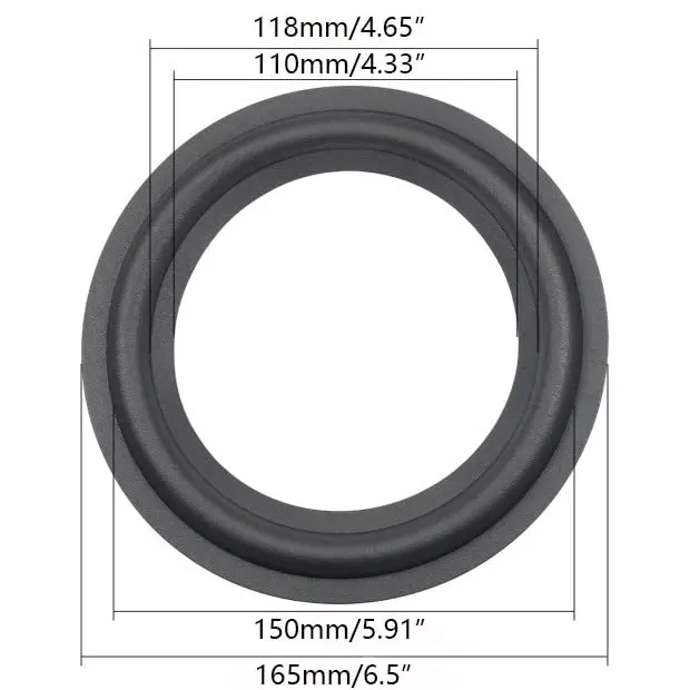 Fielect 6.5-inch Foam Speaker Surround Rings (2-Pack, Black) | DIY Speaker Repair Parts - view 3
