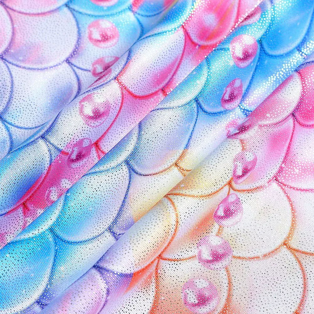 Belovance Girls Gymnastics Leotard Colorful Mermaid 3-4 Years | Athletic Dance Wear with Unicorn & Rainbow Print - view 3