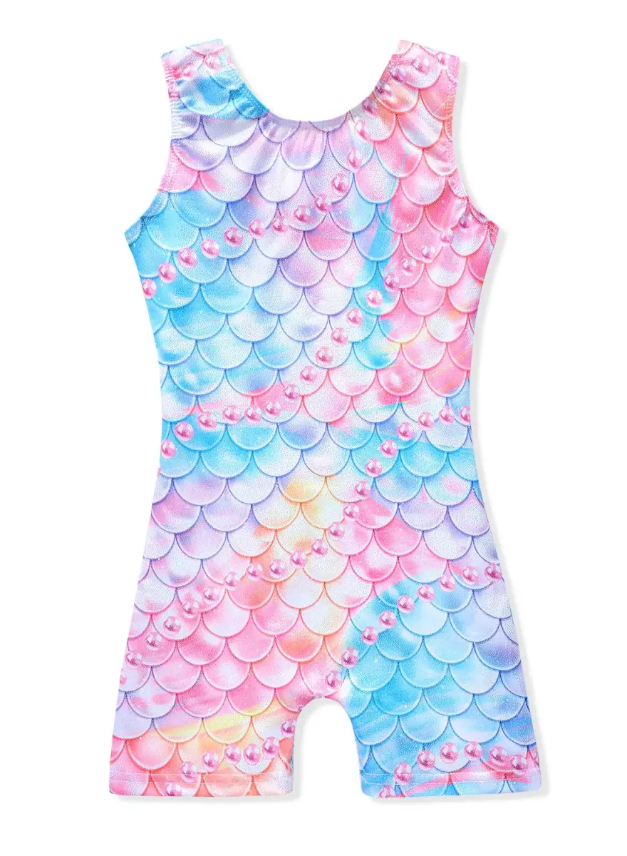 Belovance Girls Gymnastics Leotard Unicorn Rainbow Athletic Dance Wear Colorful Mermaid 6-7 Years - main product image