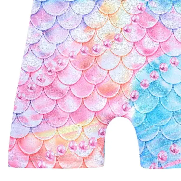 Belovance Girls Gymnastics Leotard Colorful Mermaid 7-8 Years | Shiny Rainbow Athletic Dance Wear - view 5