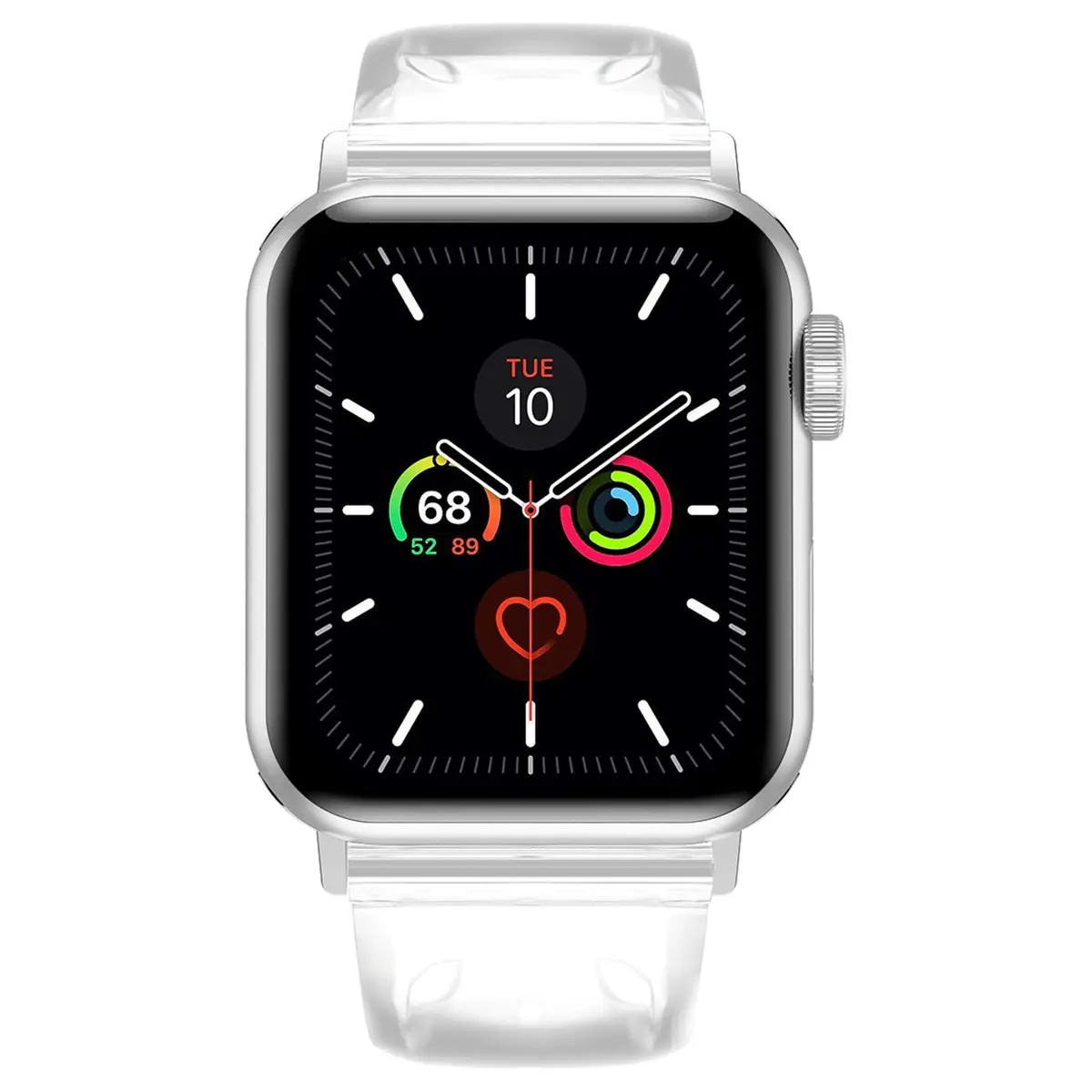 iiteeology Compatible with Apple Watch Band 42mm-46mm | Clear Silicone, Waterproof & Adjustable for Women Series 1-12 - view 4