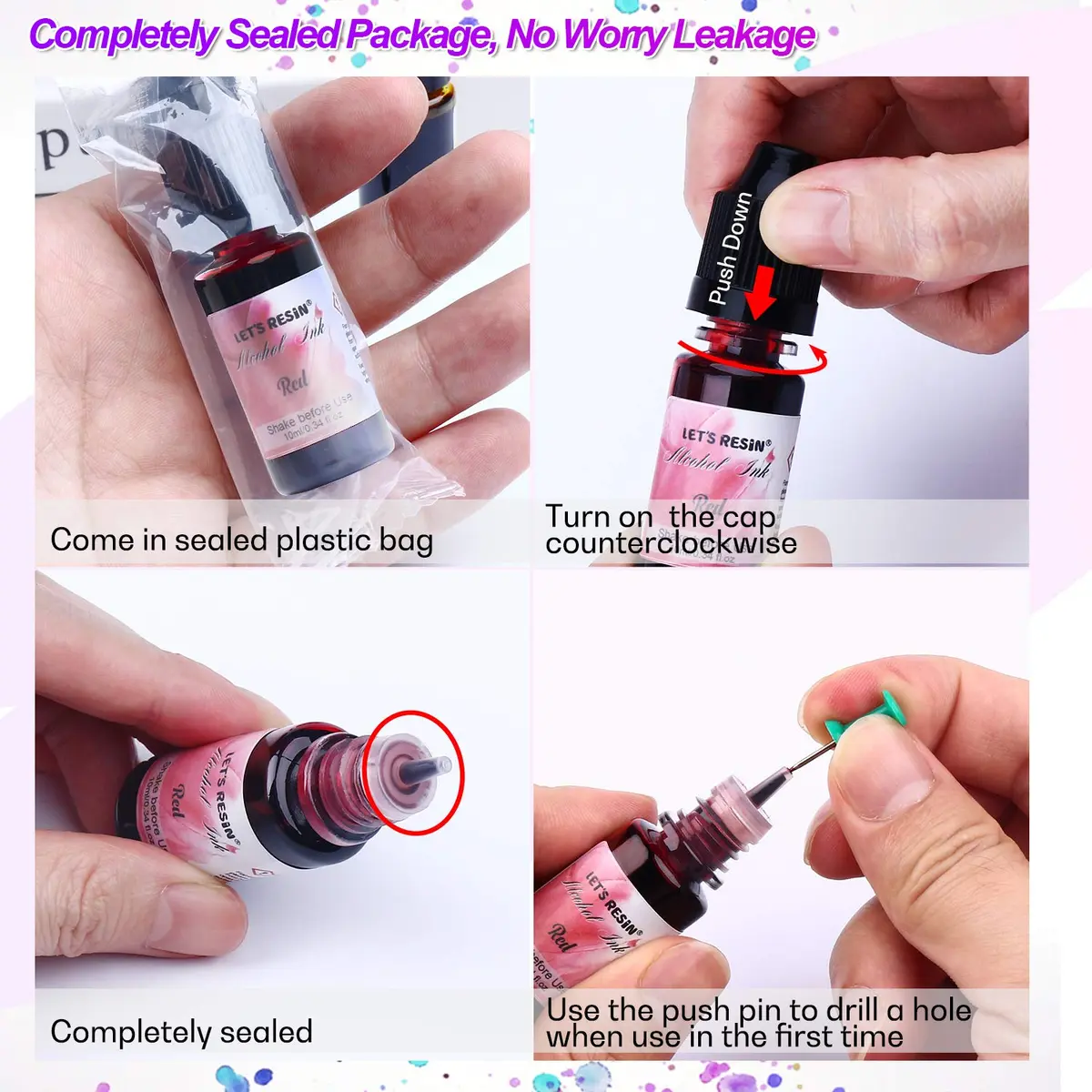 LET'S RESIN Concentrated Alcohol Ink Set 26 Colors (10ml/0.35oz Each) | Vibrant, Highly Pigmented for Resin Art - view 6