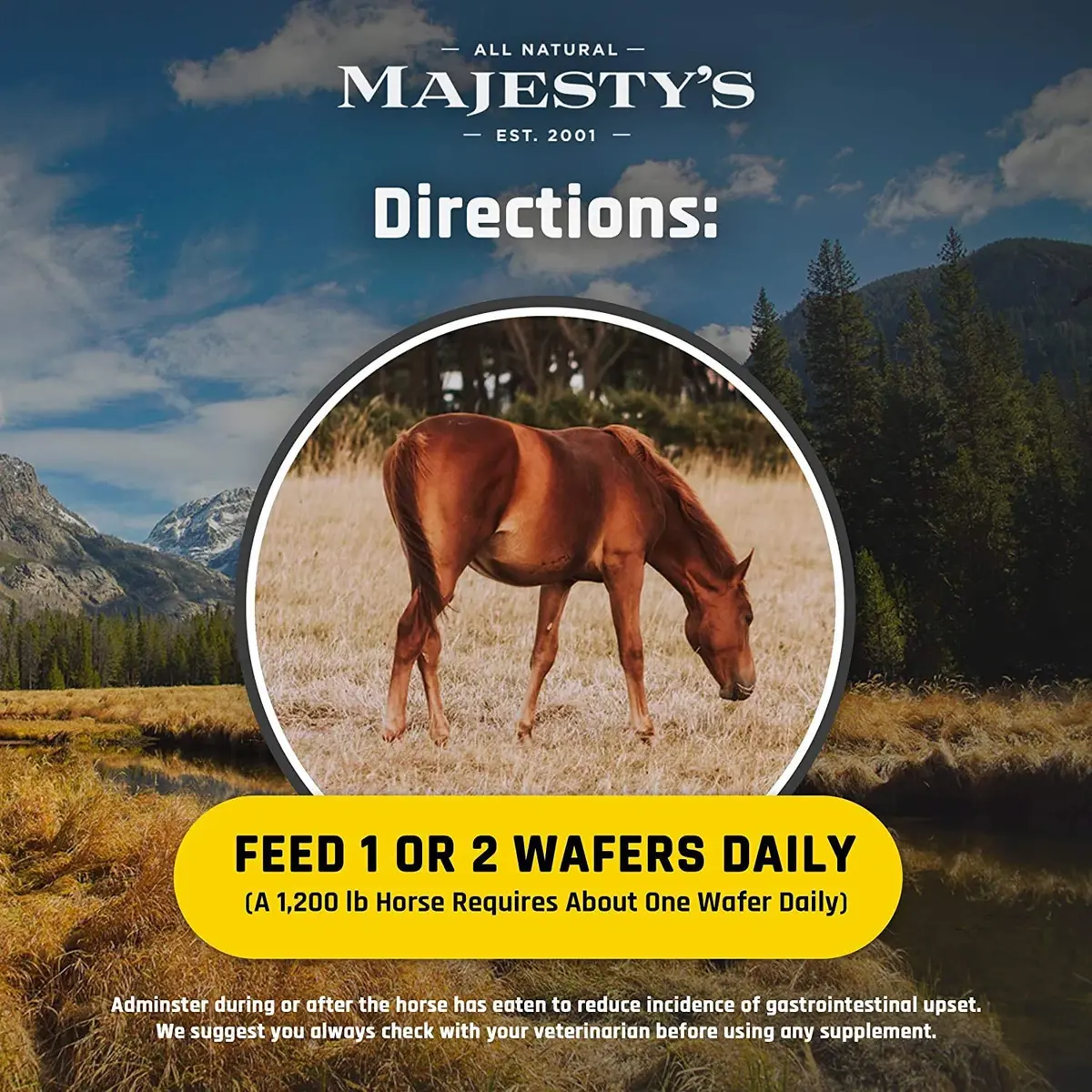 Majesty's Flex Wafers - Superior Horse/Equine Joint Support Supplement - Glucosamine, MSM, Chondroitin, Yucca, Vitamin C (Peppermint, 120 Count) - view 6