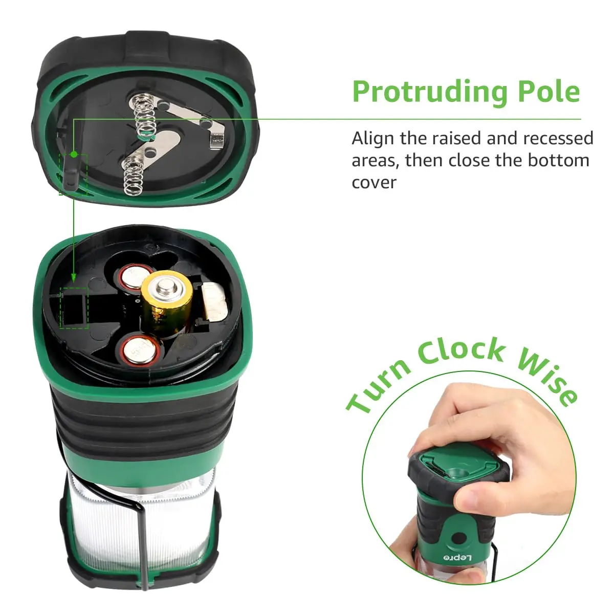 Lepro LED Camping Lantern, Mini Camping Lantern, 350LM, 4 Light Modes, 3 AA Battery Powered | Bright, Portable & Water-Resistant - view 7