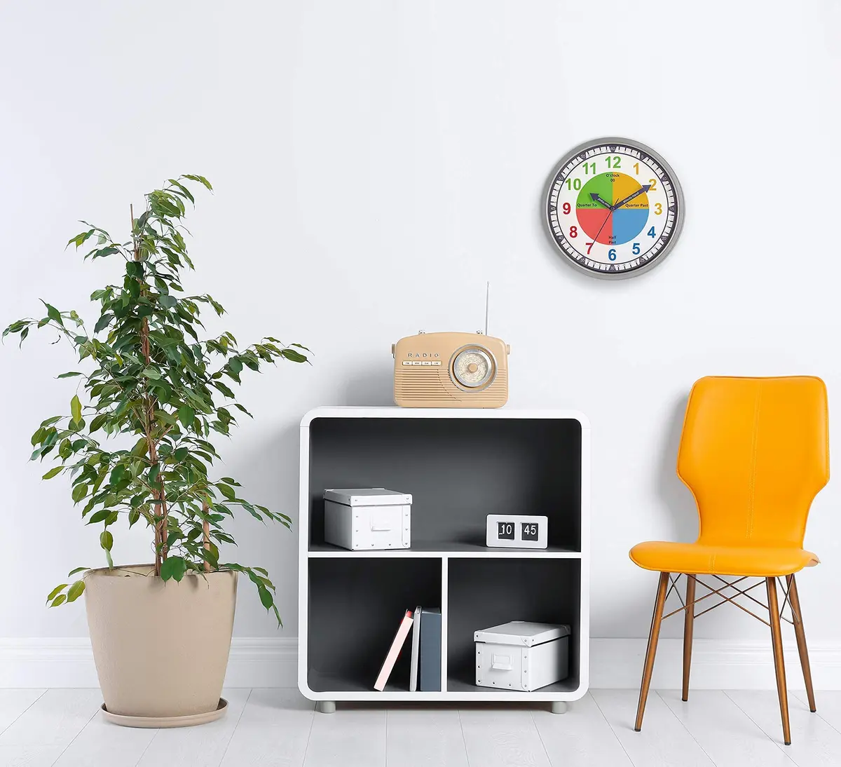 Bernhard Products Colorful Kids Wall Clock 12 Inch | Silent Teaching Time Tool for Children - view 4