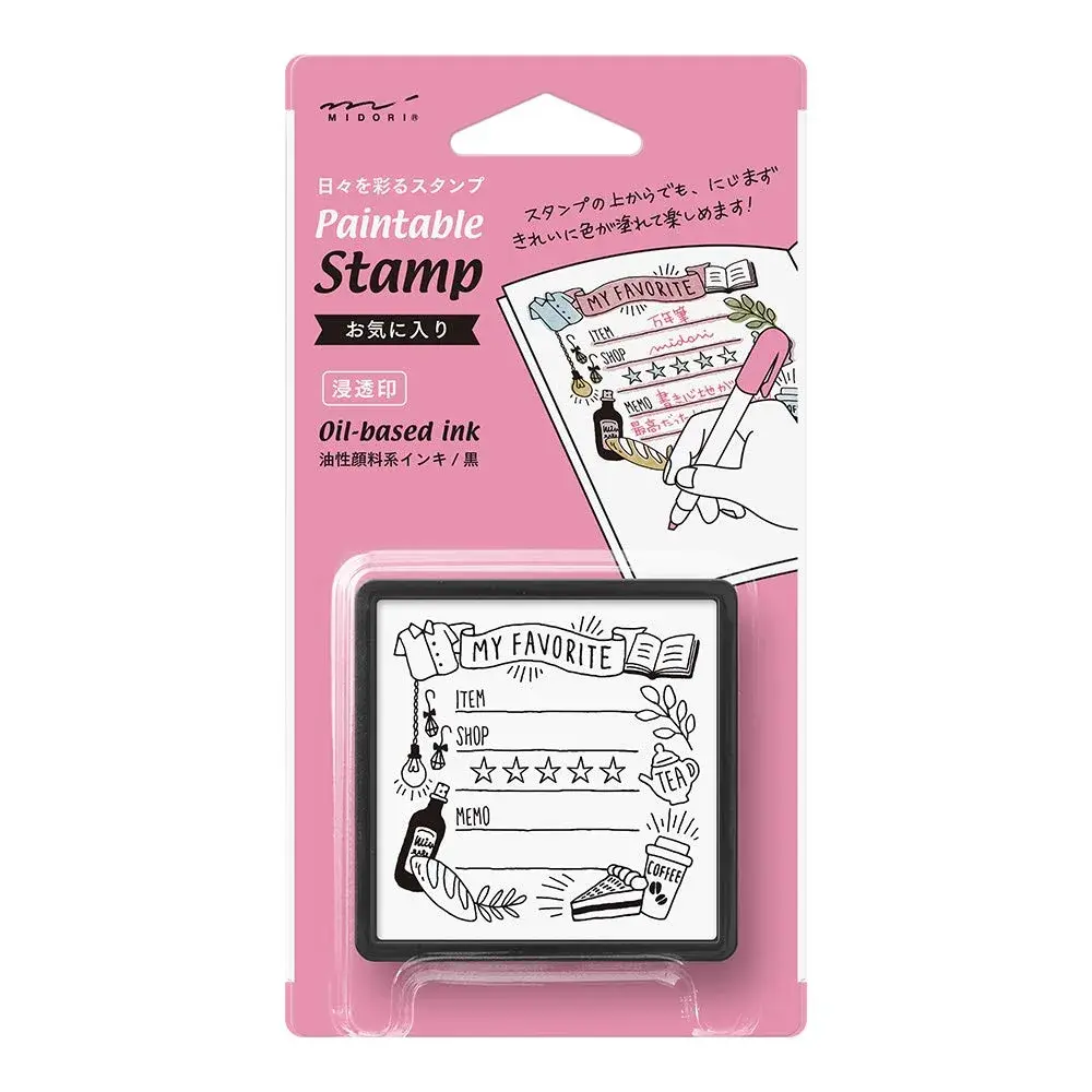 Midori Favorite Pattern Stamp 6.1cm (2.4in) | Oil-Based Black Ink for Journals & Planners - main product image