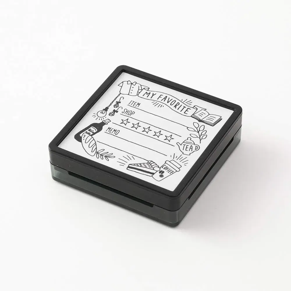 Midori Favorite Pattern Stamp 6.1cm (2.4in) | Oil-Based Black Ink for Journals & Planners - view 2