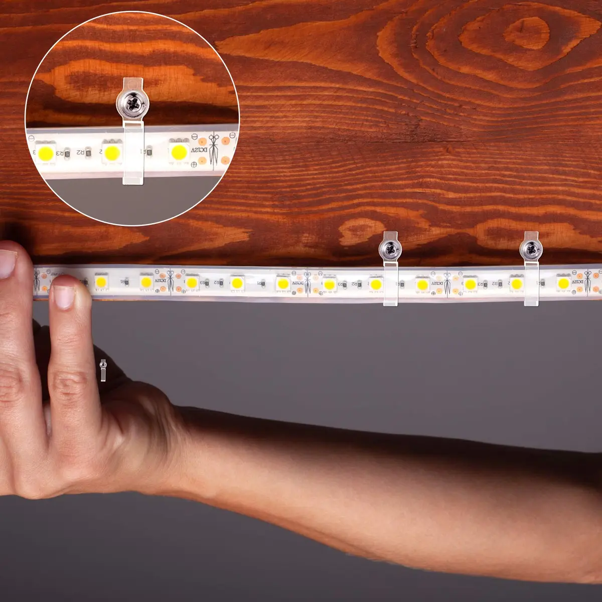 Mudder 200 Pcs LED Strip Light Clips Mounting Brackets | Easy Install, High Temp Resistant, Fire Retardant - view 5