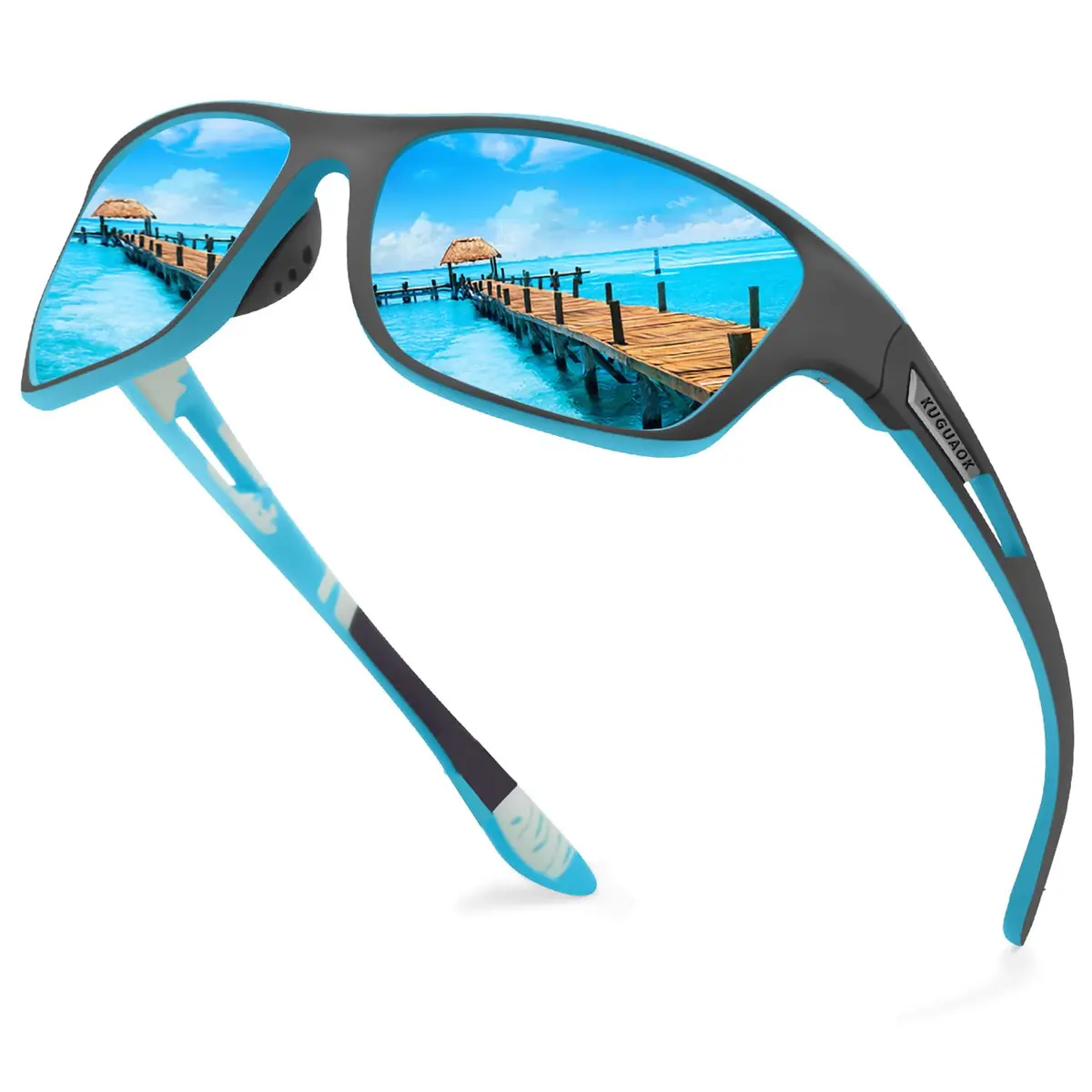 KUGUAOK Polarized Sports Sunglasses for Men Driving Cycling Fishing | UV 100% Protection, Lightweight Fit - main product image
