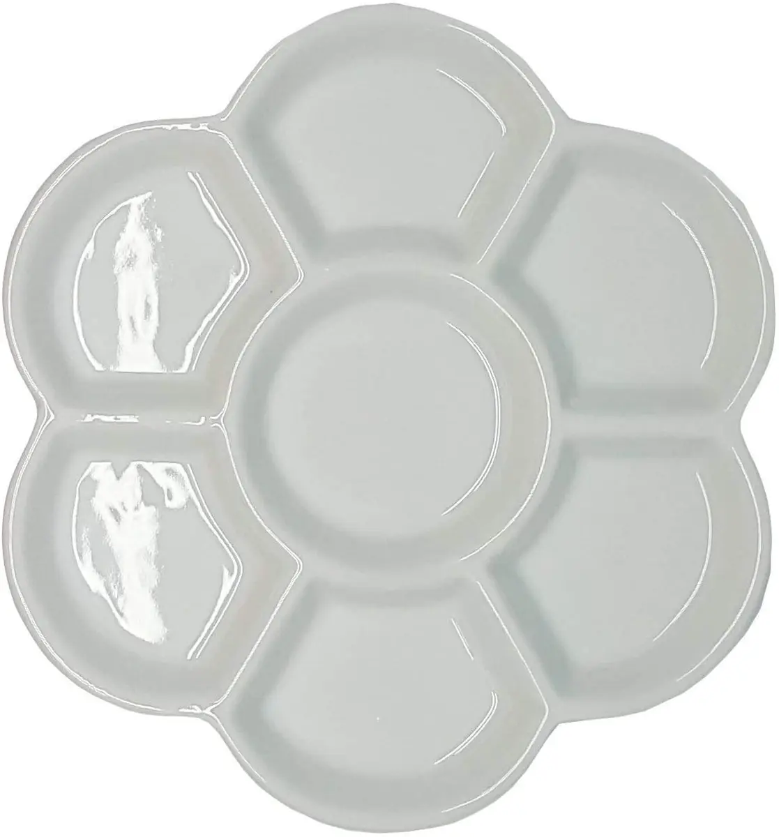KIKEEP Porcelain Watercolor Palette Tray 12.7 cm (5") with 7 Wells | Smooth, Stain-Resistant Ceramic for Artists - main product image