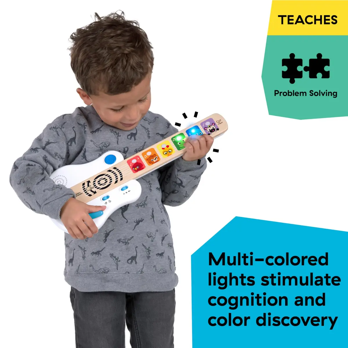 Baby Einstein Strum Along Songs Magic Touch Wooden Guitar 12mo+ | Montessori Musical Learning Toy with Lights - view 6