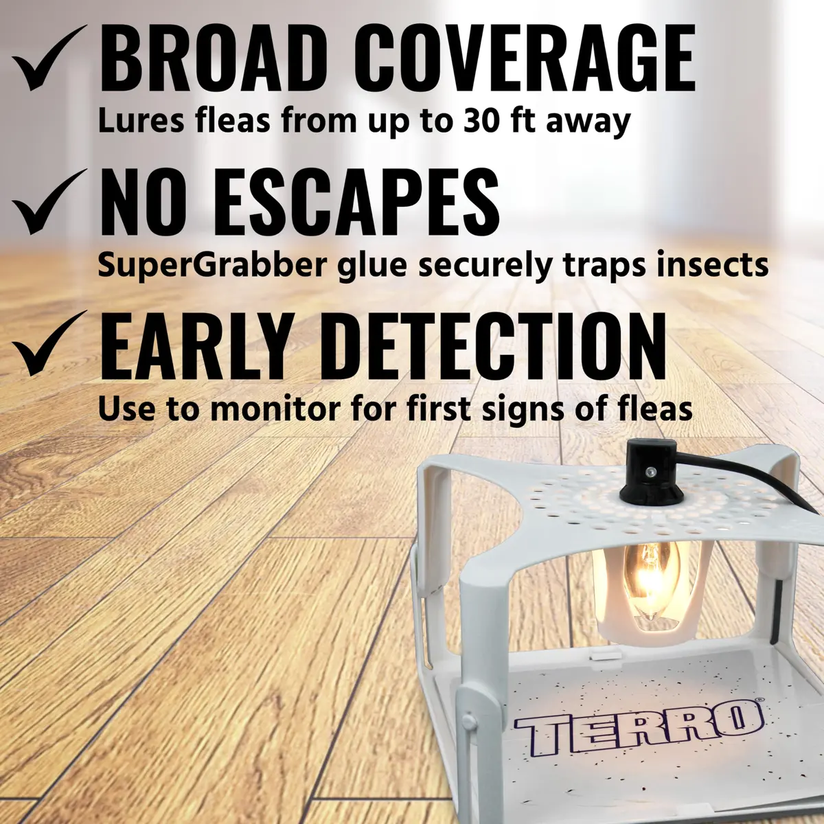 Terro Indoor Electric Flea Trap and Killer, Refillable Plug-in Bug Trap | Detect & Control Fleas Indoors - view 3