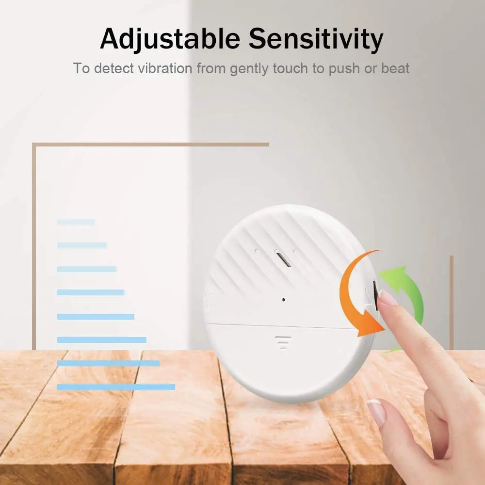EverNary White 6-Pack 125dB Loud Ultra-Slim Vibration Window Alarm | Vibration Sensor for Home Security - view 6