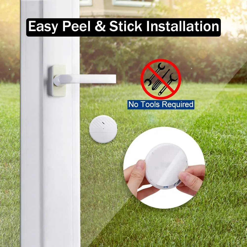 EverNary White 6-Pack 125dB Loud Ultra-Slim Vibration Window Alarm | Vibration Sensor for Home Security - view 7