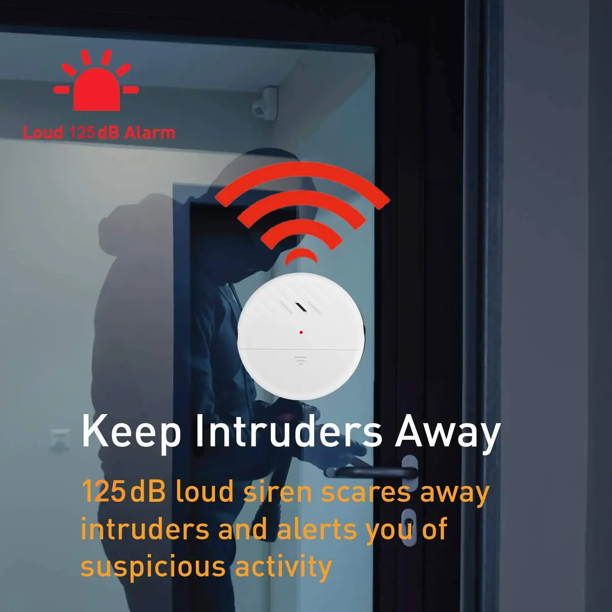 EverNary White 6-Pack 125dB Loud Ultra-Slim Vibration Window Alarm | Vibration Sensor for Home Security - view 4