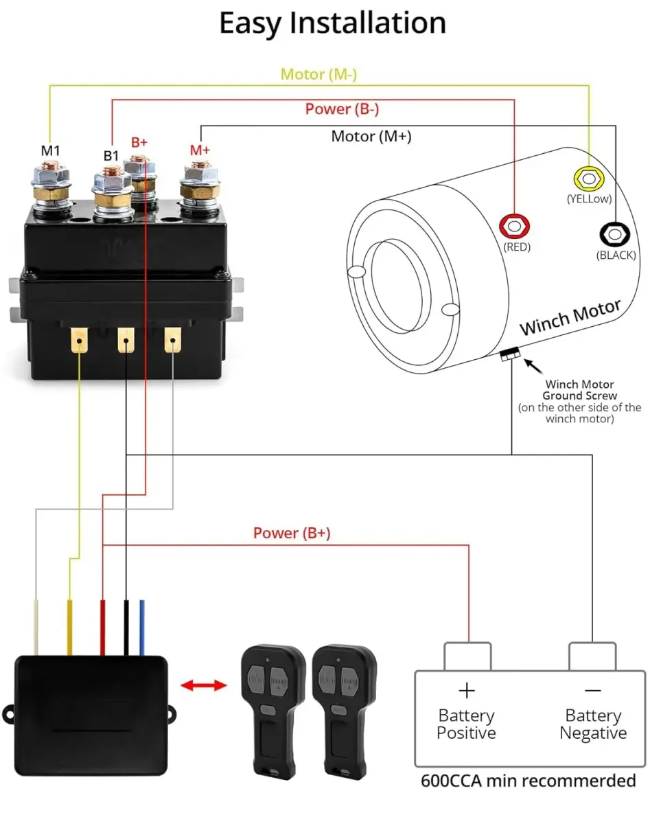 QWORK 12V 250A Winch Relay Solenoid | Replaces Contactor for 3000-5000lbs ATV UTV Winches - view 6