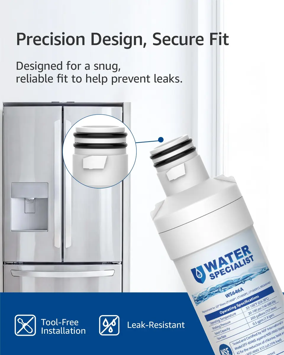 Waterspecialist LT1000PC Refrigerator Water Filter and Air Filter 6 Piece Set | NSF Certified 220V Compatible - view 6