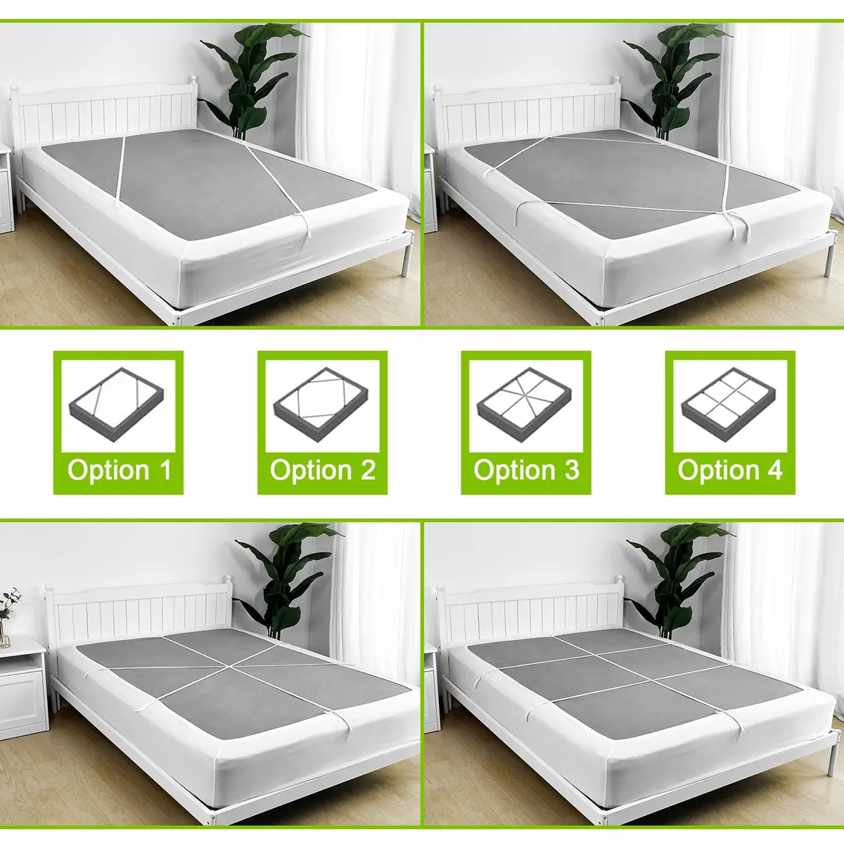 Bedecor White Box Spring Cover 4-9 Inch | Modern Elastic Wrap for Full/Full XL - view 6